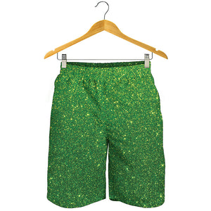 Shamrock Green Glitter Artwork Print (NOT Real Glitter) Men's Shorts