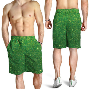 Shamrock Green Glitter Artwork Print (NOT Real Glitter) Men's Shorts