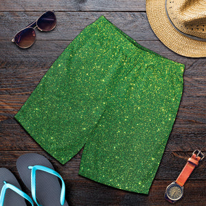 Shamrock Green Glitter Artwork Print (NOT Real Glitter) Men's Shorts