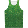 Shamrock Green (NOT Real) Glitter Print Men's Tank Top