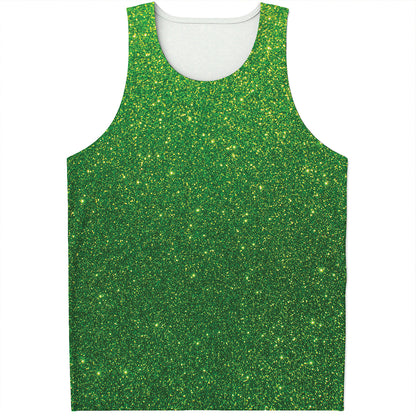 Shamrock Green Glitter Artwork Print (NOT Real Glitter) Men's Tank Top
