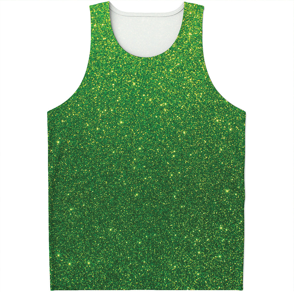 Shamrock Green Glitter Artwork Print (NOT Real Glitter) Men's Tank Top