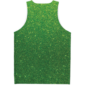 Shamrock Green Glitter Artwork Print (NOT Real Glitter) Men's Tank Top