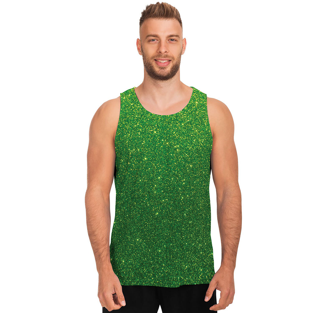 Shamrock Green Glitter Artwork Print (NOT Real Glitter) Men's Tank Top