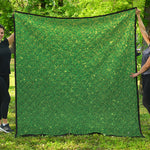 Shamrock Green Glitter Artwork Print (NOT Real Glitter) Quilt