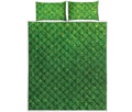 Shamrock Green Glitter Artwork Print (NOT Real Glitter) Quilt Bed Set