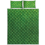 Shamrock Green Glitter Artwork Print (NOT Real Glitter) Quilt Bed Set