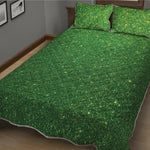 Shamrock Green Glitter Artwork Print (NOT Real Glitter) Quilt Bed Set