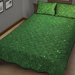 Shamrock Green Glitter Artwork Print (NOT Real Glitter) Quilt Bed Set