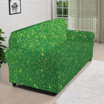 Shamrock Green Glitter Artwork Print (NOT Real Glitter) Sofa Cover