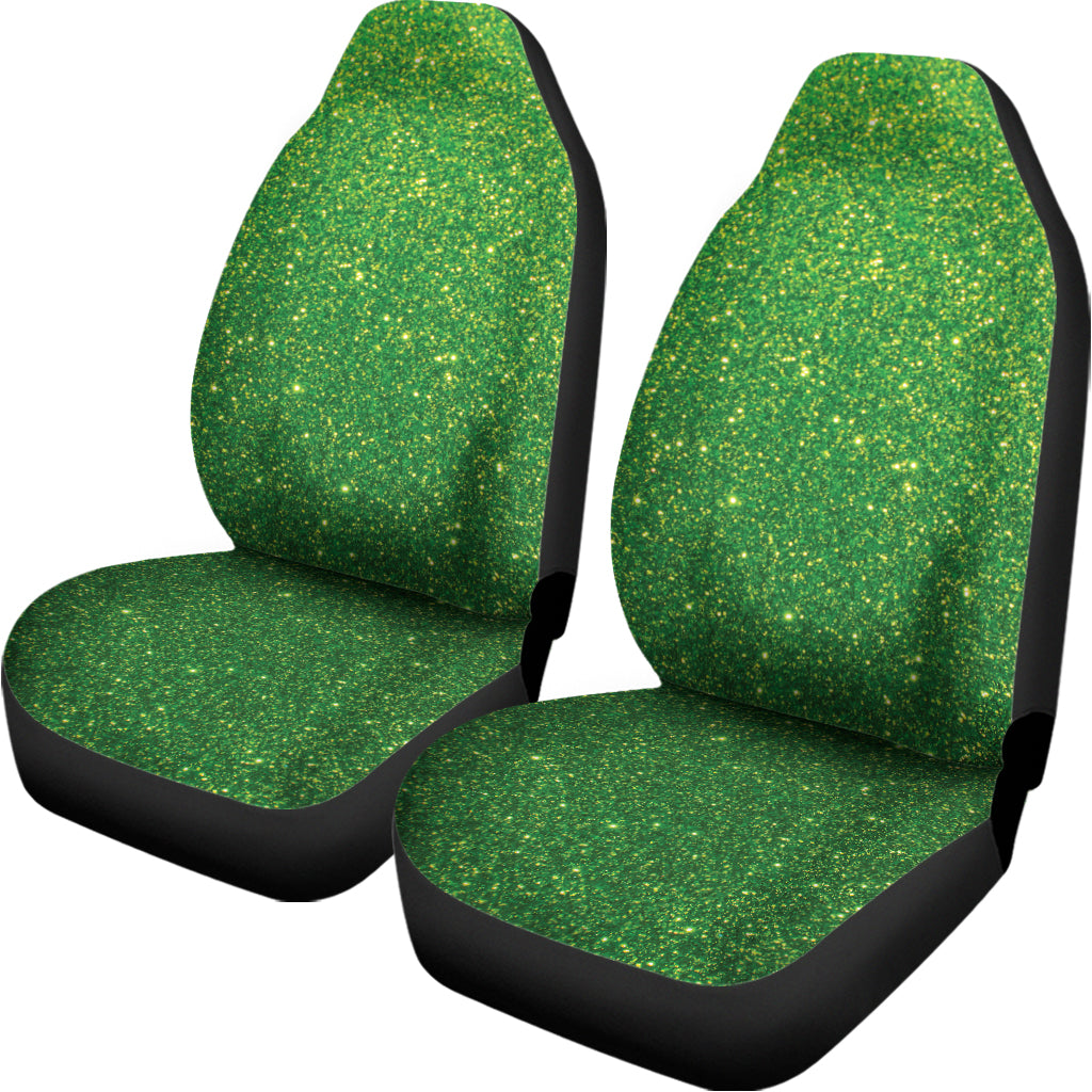 Shamrock Green Glitter Artwork Print (NOT Real Glitter) Universal Fit Car Seat Covers