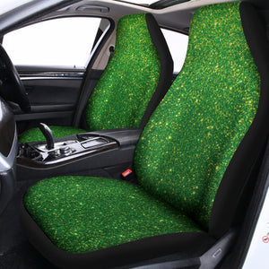 Shamrock Green Glitter Artwork Print (NOT Real Glitter) Universal Fit Car Seat Covers