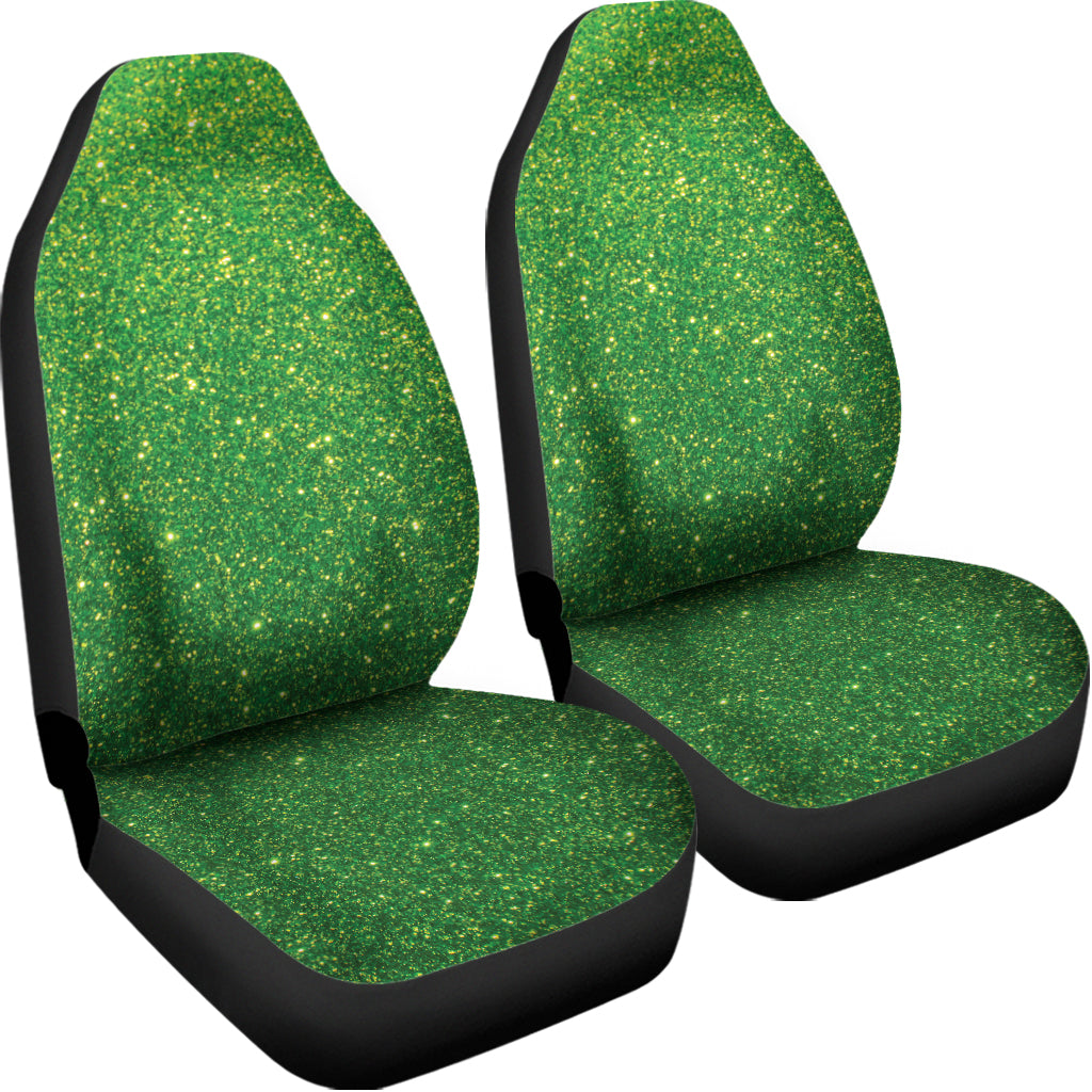 Shamrock Green Glitter Artwork Print (NOT Real Glitter) Universal Fit Car Seat Covers