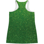 Shamrock Green Glitter Artwork Print (NOT Real Glitter) Women's Racerback Tank Top