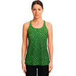 Shamrock Green Glitter Artwork Print (NOT Real Glitter) Women's Racerback Tank Top