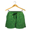 Shamrock Green Glitter Artwork Print (NOT Real Glitter) Women's Shorts