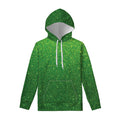 Shamrock Green (NOT Real) Glitter Print Pullover Hoodie