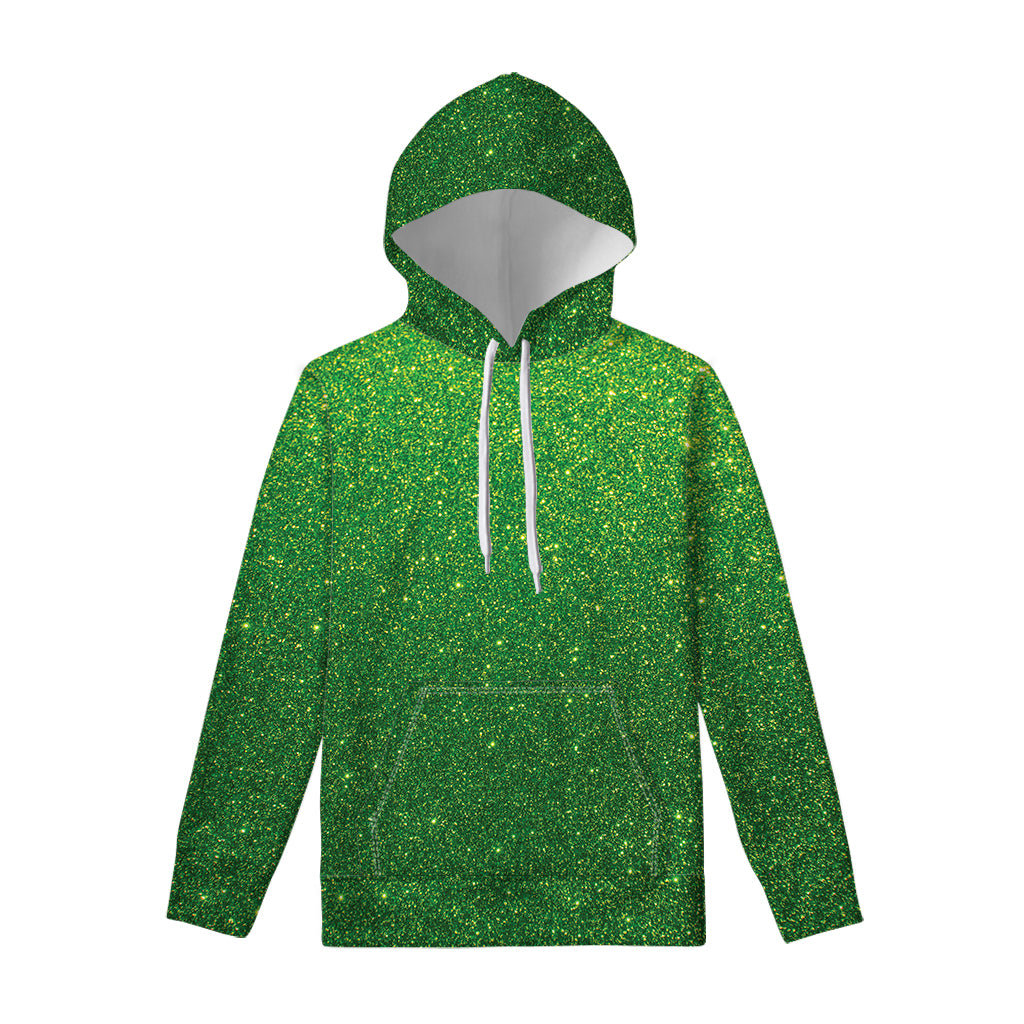 Shamrock Green Glitter Artwork Print Pullover Hoodie