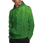 Shamrock Green Glitter Artwork Print Pullover Hoodie