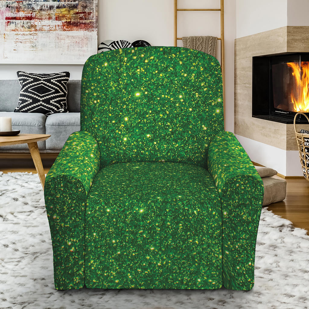 Shamrock Green Glitter Artwork Print Recliner Slipcover