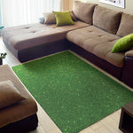 Shamrock Green Glitter Texture Print Area Rug