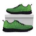 Shamrock Green (NOT Real) Glitter Print Black Running Shoes