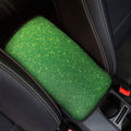 Shamrock Green (NOT Real) Glitter Print Car Center Console Cover