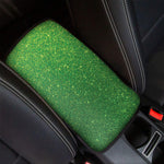 Shamrock Green Glitter Texture Print Car Center Console Cover