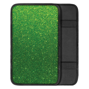 Shamrock Green Glitter Texture Print Car Center Console Cover