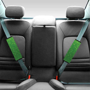 Shamrock Green Glitter Texture Print Car Seat Belt Covers