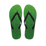 Shamrock Green Glitter Texture Print Flip Flops