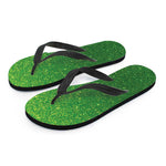 Shamrock Green Glitter Texture Print Flip Flops