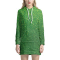 Shamrock Green (NOT Real) Glitter Print Pullover Hoodie Dress
