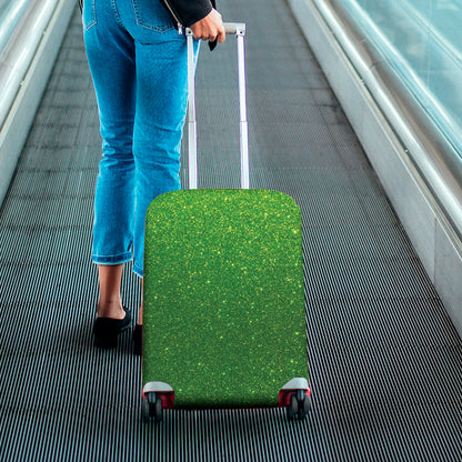 Shamrock Green Glitter Texture Print Luggage Cover