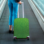 Shamrock Green Glitter Texture Print Luggage Cover