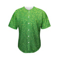 Shamrock Green (NOT Real) Glitter Print Men's Baseball Jersey