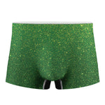 Shamrock Green Glitter Texture Print Men's Boxer Briefs