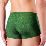 Shamrock Green Glitter Texture Print Men's Boxer Briefs