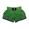 Shamrock Green Glitter Texture Print Muay Thai Boxing Shorts
