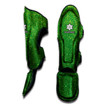 Shamrock Green Glitter Texture Print Muay Thai Shin Guard