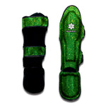 Shamrock Green Glitter Texture Print Muay Thai Shin Guard