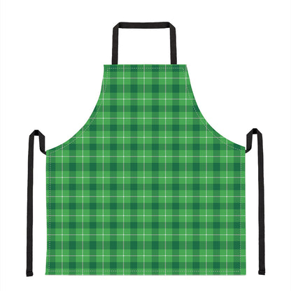 Shamrock Green Plaid Pattern Print Apron