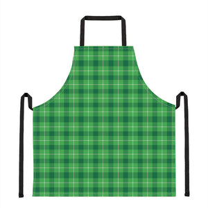 Shamrock Green Plaid Pattern Print Apron