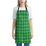 Shamrock Green Plaid Pattern Print Apron