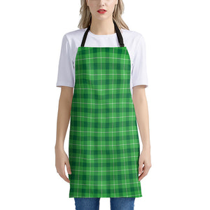 Shamrock Green Plaid Pattern Print Apron