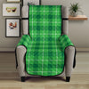 Shamrock Green Plaid Pattern Print Armchair Protector