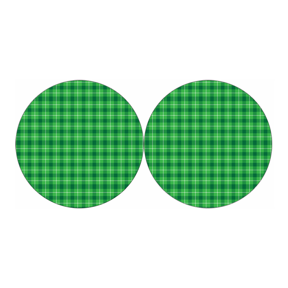 Shamrock Green Plaid Pattern Print Car Coasters