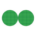 Shamrock Green Plaid Pattern Print Car Coasters