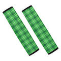 Shamrock Green Plaid Pattern Print Car Seat Belt Covers