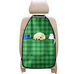 Shamrock Green Plaid Pattern Print Car Seat Organizers